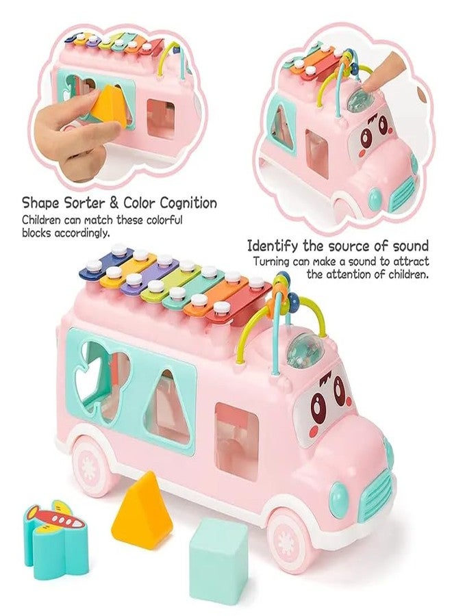 JBM ENTERPRISE Musical Happy Bus Toy | Xylophone & Shape Sorter, Push & Pull, Educational and Learning Toys for Kids Boys Girls Birthday Gift Multicolor Bus (As per Availability) - Image 3